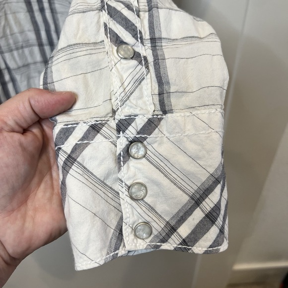 Bke Mens Black White Long Sleeve Button Down Pearl Snap Plaid Shirt Size‎ XL - Picture 5 of 7